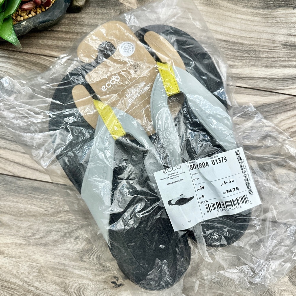 NIB Ecco MX Flipsider Chill Flip Flops Thong Slide Sandals Concrete - Picture 14 of 15